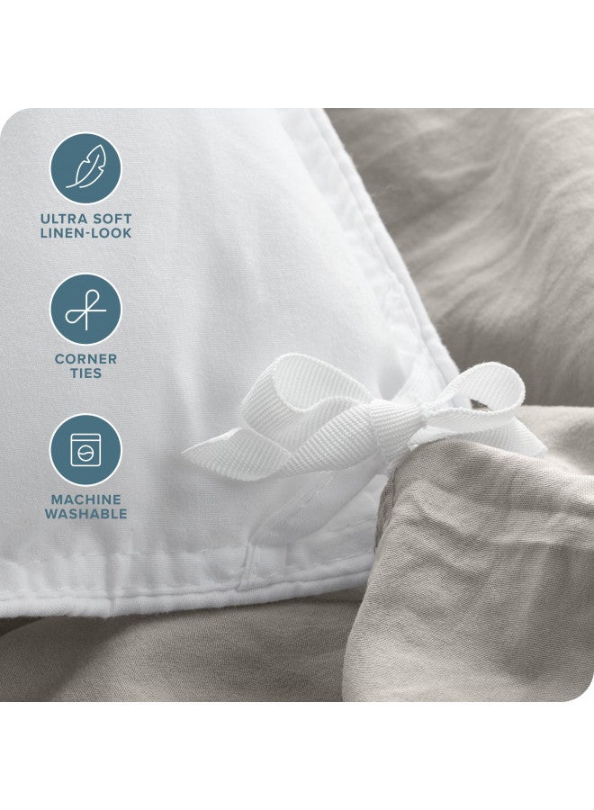 Bare Home Bare Home Sandwashed Bedding Duvet Cover King/Cal King Size - Premium 1800 Collection Duvet Set - Cooling Duvet Cover - Super Soft Duvet Covers (King/Cal King, Sandwashed Fog) - Image 2