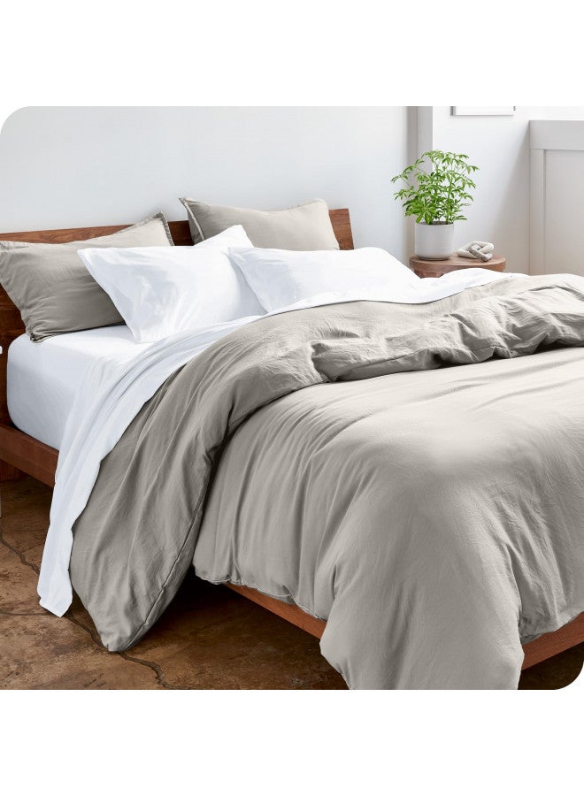Bare Home Bare Home Sandwashed Bedding Duvet Cover King/Cal King Size - Premium 1800 Collection Duvet Set - Cooling Duvet Cover - Super Soft Duvet Covers (King/Cal King, Sandwashed Fog) - Image 1