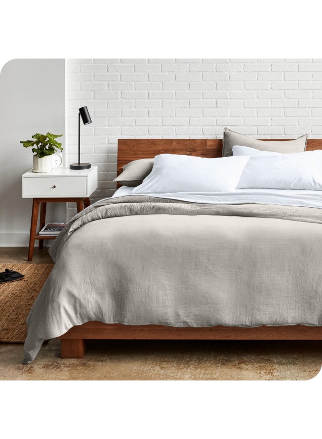 Bare Home Bare Home Sandwashed Bedding Duvet Cover King/Cal King Size - Premium 1800 Collection Duvet Set - Cooling Duvet Cover - Super Soft Duvet Covers (King/Cal King, Sandwashed Fog) - Image 3