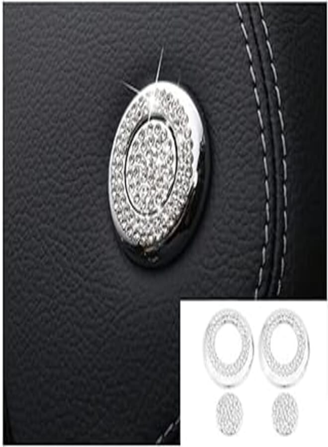 Mercedes E-Class 2016-2019 Headrest Control Button Cover - Silver, 4 Piece