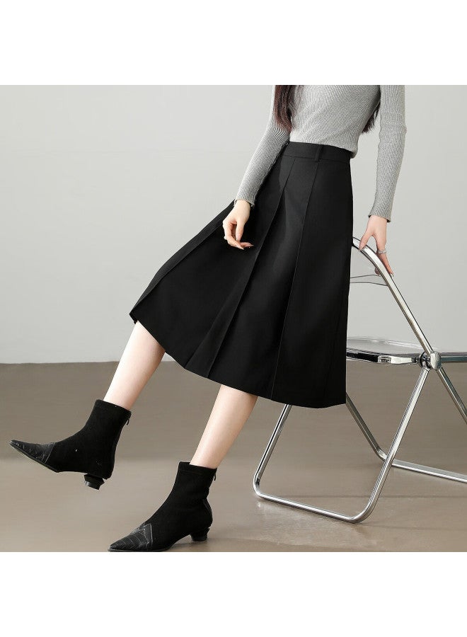 Dme [gentle And Firm] Elegant And Intellectual Summer Pleated A-line Skirt, Body-hugging Mid-length Skirt For Wome - Image 1
