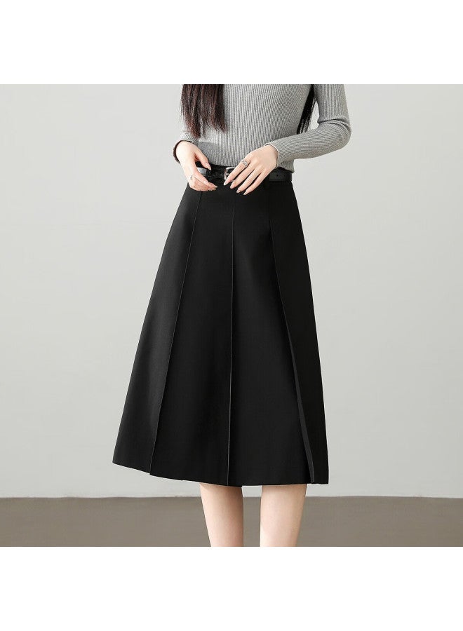 Dme [gentle And Firm] Elegant And Intellectual Summer Pleated A-line Skirt, Body-hugging Mid-length Skirt For Wome - Image 3