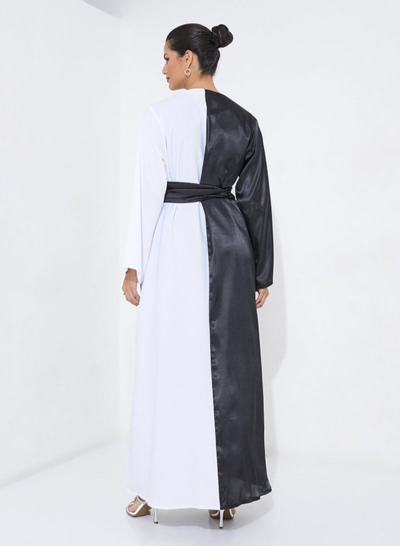 روزيت عباية عباية اسود وابيض - Image 3