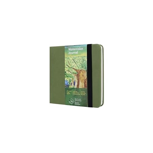 tumuarta Watercolor Journal,140 LB, 300 GSM, Cotton Paper, Cold Press, 24 Sheets, 48 Pages, Watercolor Paper Sketchbooks for Use As Travel Notebook and Mixed Media Pad, 5.5x5.5 - Image 1