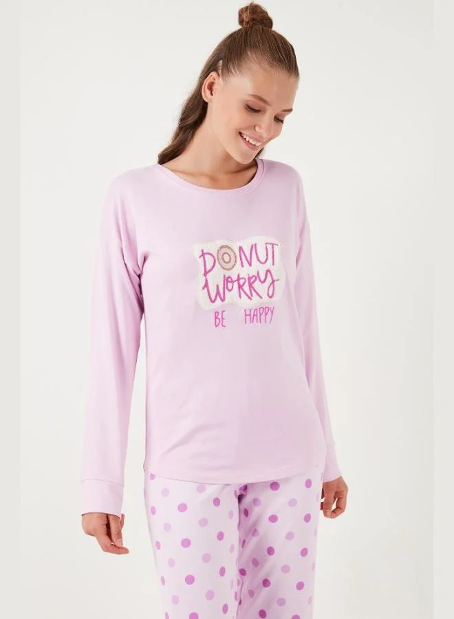 Lela  Lela Stretch Standard Fit Crew Neck Patterned Pajama Set Women's PAJAMA SET 6095700 for Women | Best Price UAE