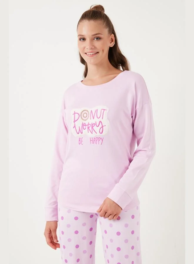 Lela  Lela Stretch Standard Fit Crew Neck Patterned Pajama Set Women's PAJAMA SET 6095700 for Women | Best Price UAE