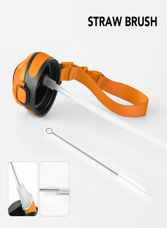 Enerbone زجاجة مياه معزولة من إنيربوين، سعة 32 أونصة، مصنوعة من الفولاذ المقاوم للصدأ، مزودة بحزام حمل، ترمس معزول بجدار مزدوج بتقنية التفريغ، زجاجة رياضية مانعة للتسرب مع ماصة، تحافظ على المشروبات ساخنة أو باردة لساعات. - Image 5