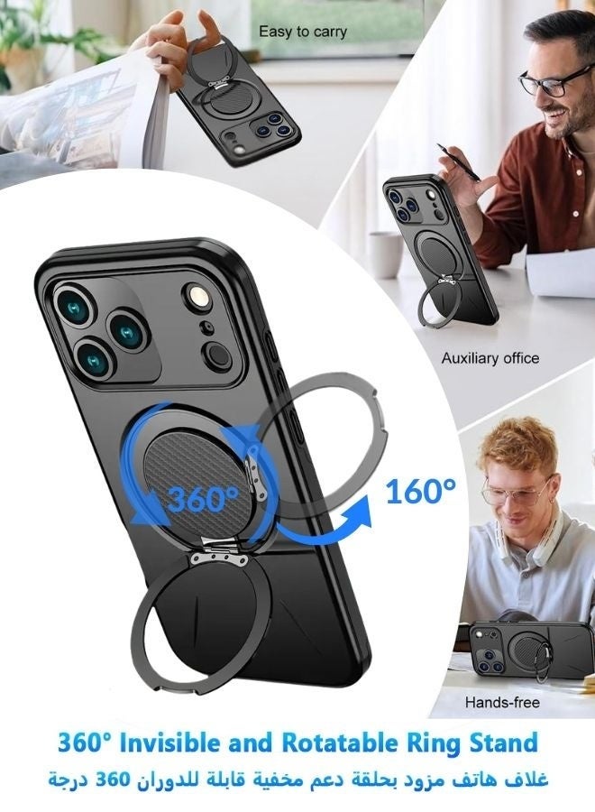 ZAFRA iPhone 17 PRO MAX Case with 360° Rotating Aluminum Stand & N52 Magnets | Protective | Compatible with MagSafe & Car Mount - Image 3