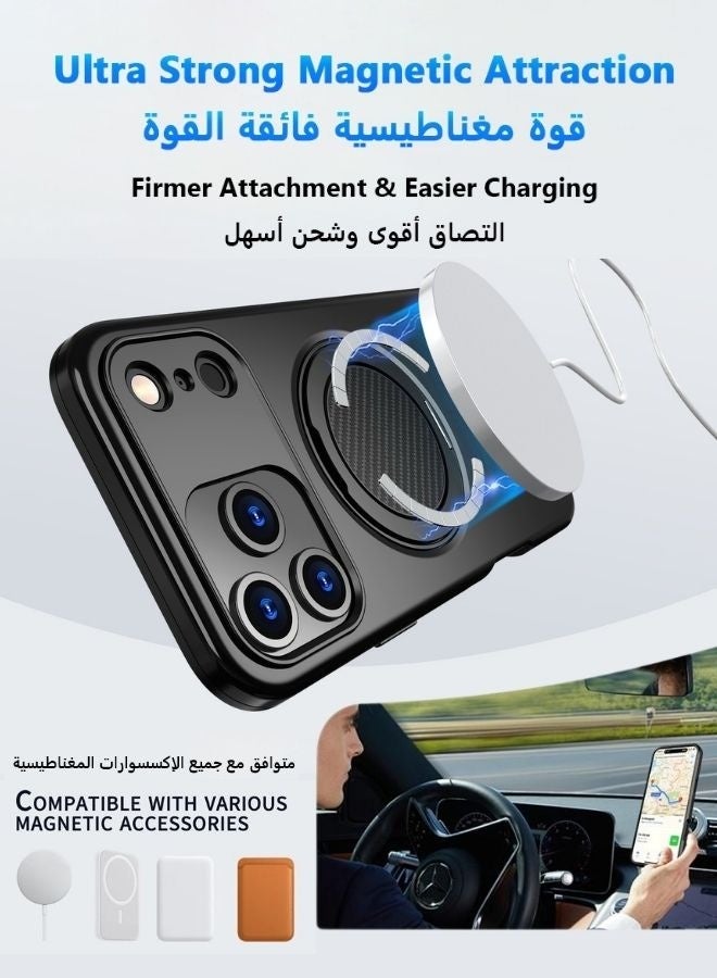 ZAFRA iPhone 17 PRO MAX Case with 360° Rotating Aluminum Stand & N52 Magnets | Protective | Compatible with MagSafe & Car Mount - Image 4