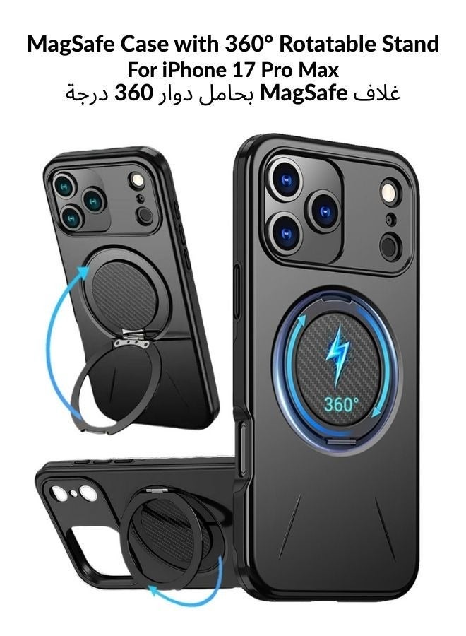 ZAFRA iPhone 17 PRO MAX Case with 360° Rotating Aluminum Stand & N52 Magnets | Protective | Compatible with MagSafe & Car Mount - Image 1