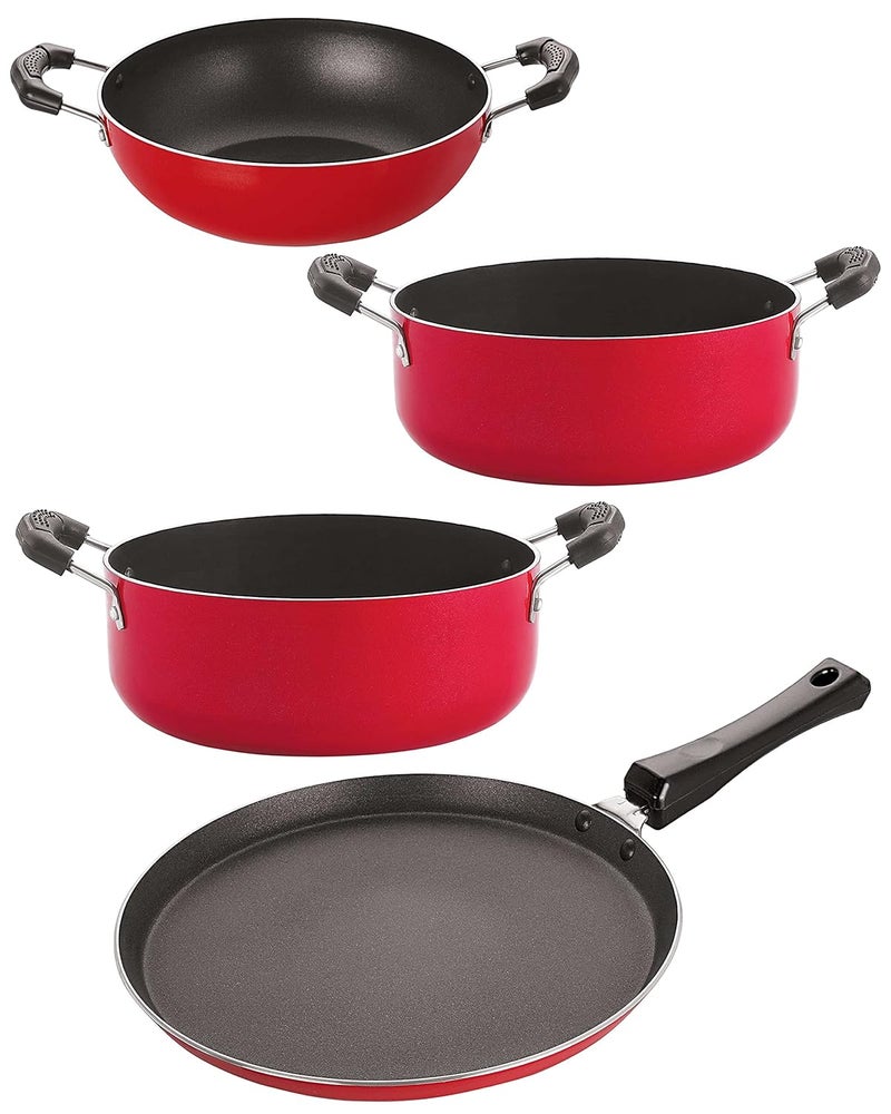 Nirlon Nirlon Non Stick Pots and Pans Non Stick Cookware Set of 4 Pieces with Bakelite Handle (FT12_KD10_CS22_CS24) - Image 1