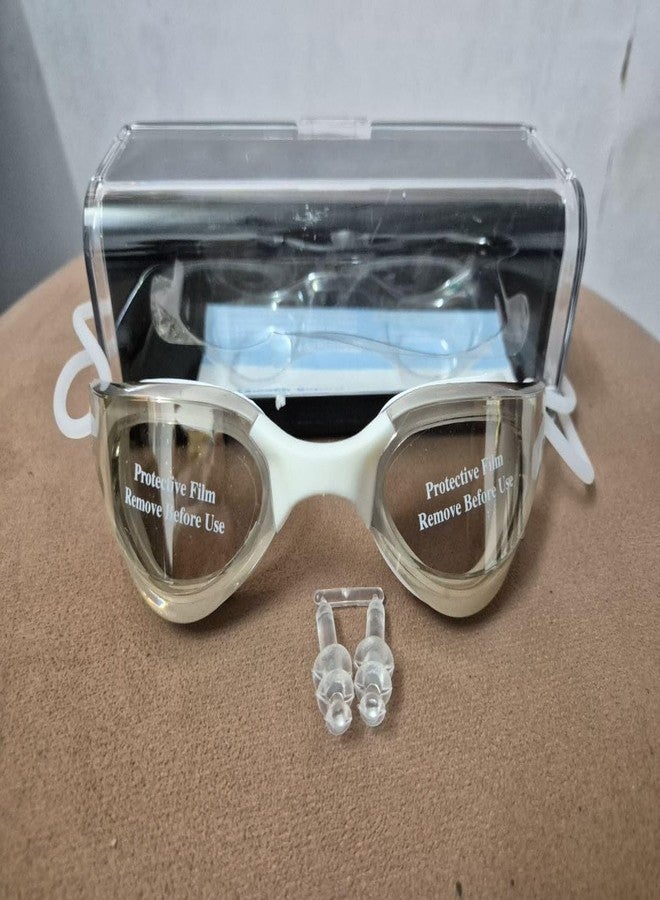Sarjak Mirrored Wide-Vision Swim Goggles Pro Clear Lens & Swimming Goggles with UV and Anti Fog Protection for Adult Men Women with Free Protective Case, Nose Clip, Ear Plugs (Multicolor) - Image 5