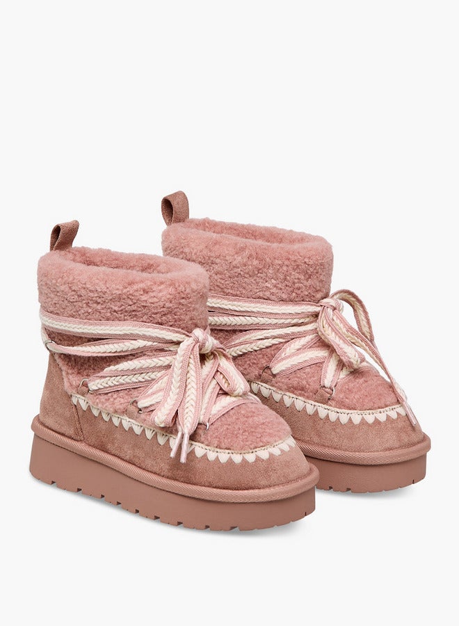 Little Missy Girls' Lace-Up Ankle Boots - Image 3