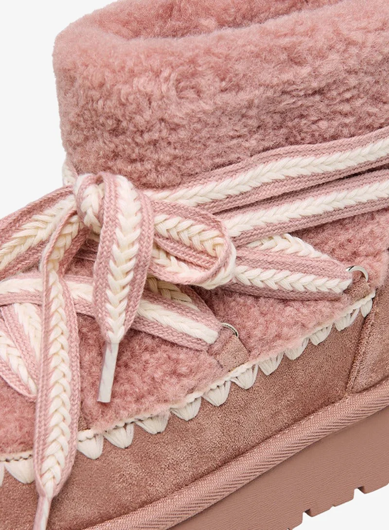 Little Missy PINK Girls' Lace-Up Ankle Boots for Women | Best Price UAE