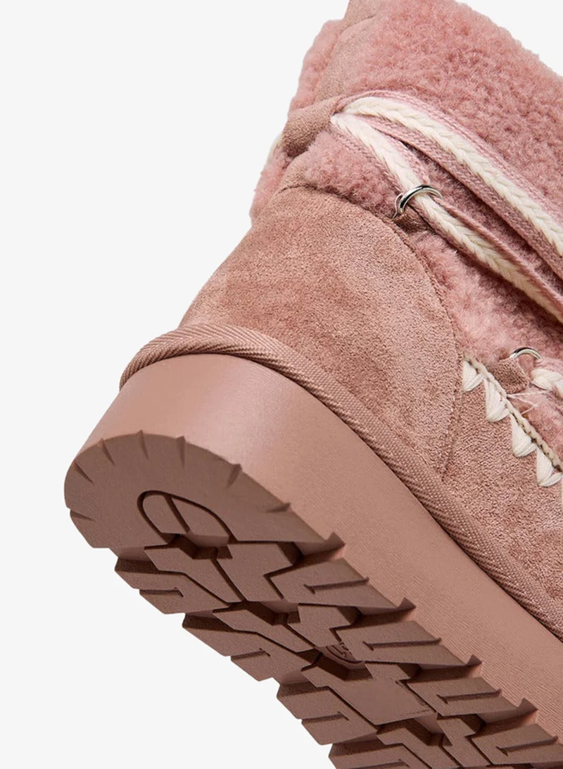 Little Missy PINK Girls' Lace-Up Ankle Boots for Women | Best Price UAE