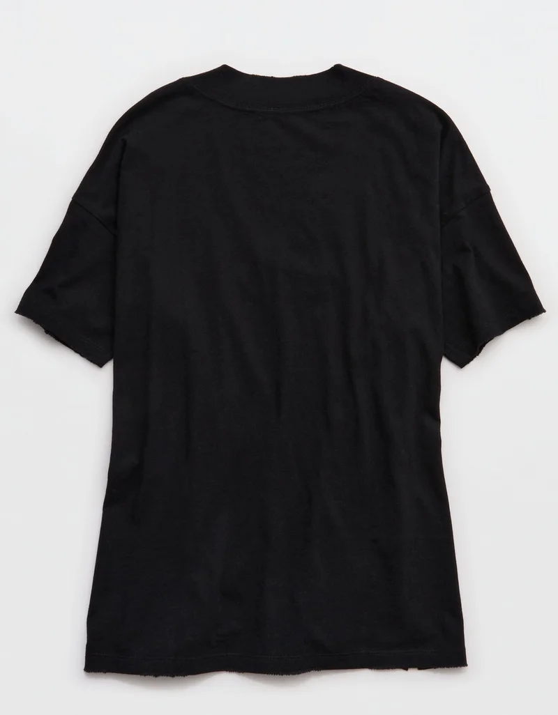 Aerie  Aerie Distressed Basic V-Neck Boyfriend T-Shirt for Women | Best Price UAE