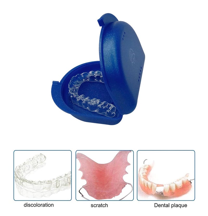 Dentosmile Dental Orthodontic Retainer/Aligner Case/Box/Mouth Guard and Denture Storage in Sparkle Blue Colour (3) - Image 3