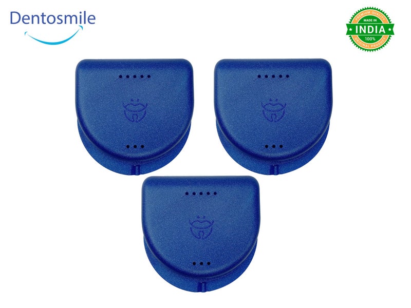 Dentosmile Dental Orthodontic Retainer/Aligner Case/Box/Mouth Guard and Denture Storage in Sparkle Blue Colour (3) - Image 5