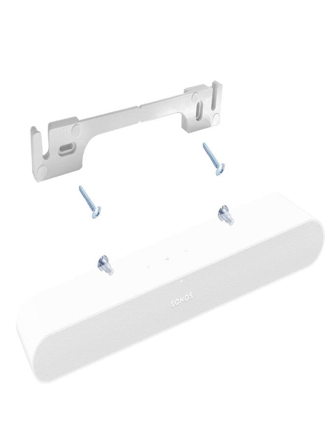 EMAQUIN Wall Mount Bracket for SONOS RAY Soundbar(Sturdy Metal,Enduring Paint Finish,Easy Install on The Wall,Compatible with Sonos Ray,White) - Image 1