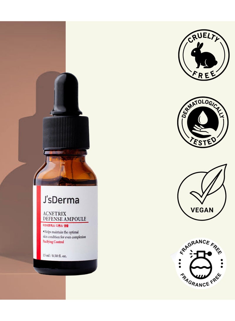 J'sDerma Highly concentrate Blemish Control & Acne Care serum with Niacinamide and Centella Asiatica Extract Acnetrix Defense Ampoule – 15ml - Image 4