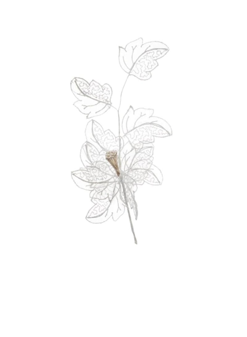 سبراي زهرة مطرزة باللون الأبيض - Image 1