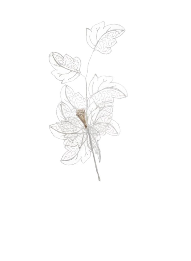 سبراي زهرة مطرزة باللون الأبيض - Image 2