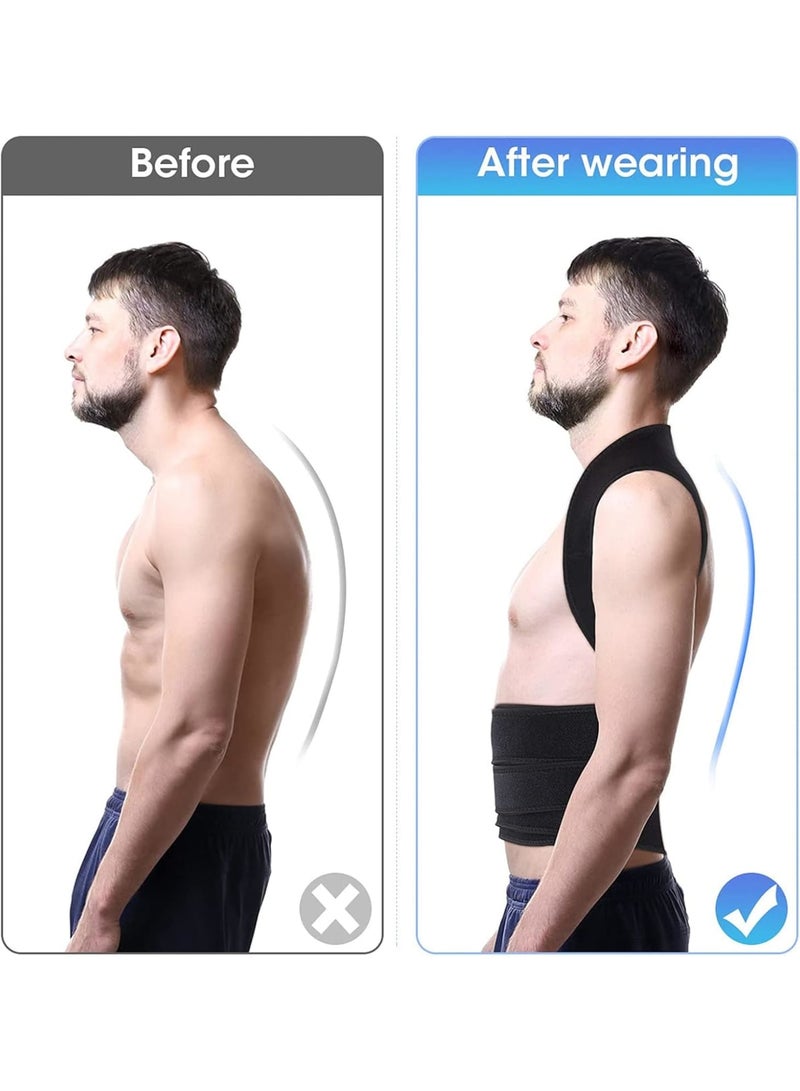 Zikra Posture Corrector for Women and Man, Back Brace Support straightener, Shoulder Lumbar Adjustable Breathable and Posture Corrector for Improve Posture, for Neck, Back and Shoulder Pain Relief, Black - Image 2