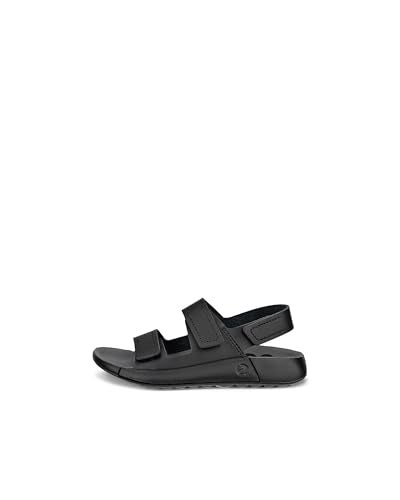 ECCO Cozmo 3-Strap Adjustable Velcro Sandal, Black, US 1.5-2 Unisex Little Kid - Image 2
