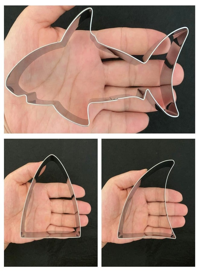 LUBTOSMN Large Shark Cookie Cutter Set-3 Pices-White Shark, Shark Fin, Shark Bite-Cookie Cutters Molds for Shark Themed Birthday Pool Party Supplies - Image 5