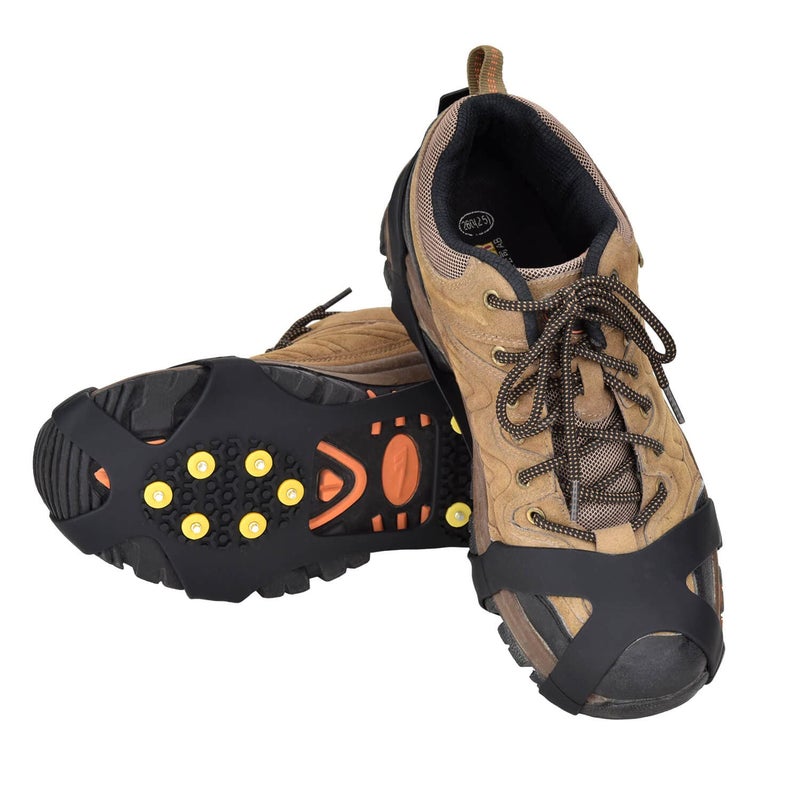 Manledio Ice Cleats for Shoes and Boots - Stainless Steel Studs Crampons for Non-Slip Traction on Snow and Ice - Anti-Slip Grips and Spikes for Hiking Walking and Winter Workers on Slippery Surfaces - Image 2