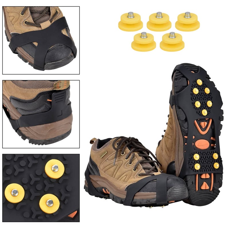 Manledio Ice Cleats for Shoes and Boots - Stainless Steel Studs Crampons for Non-Slip Traction on Snow and Ice - Anti-Slip Grips and Spikes for Hiking Walking and Winter Workers on Slippery Surfaces - Image 4