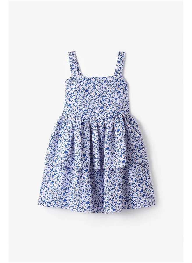 جون June Kid Strappy Floral Patterned Dress Saxe