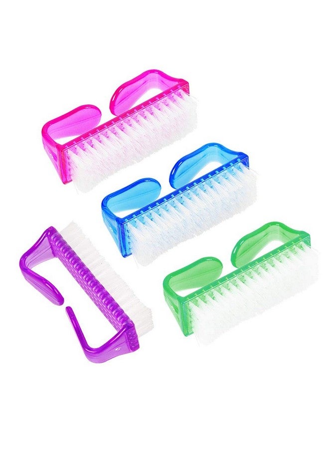 Fameza FAMEZA 4Pcs Handle Grip Nail Brush Fingernail Cleaner Pedicure Scrub - Image 1