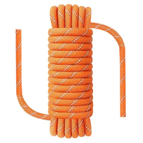 NorthPada Rappelling Rope, 3/8 in x 32 ft, 15 kN, Static Waterproof Anti-Freezing, Reflective Orange, Floating, for Climbing - Image 1