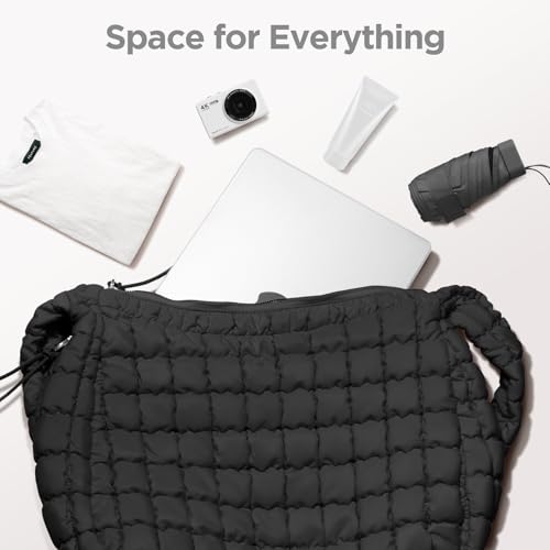 Babysun Puffer Tote Bag for Women Large Quilted Tote Bag Quilted Carryall Bag Soft Puffy Crossbody Bag Hobo Handbags Puff Purse - Image 4