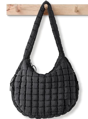 Babysun Puffer Tote Bag for Women Large Quilted Tote Bag Quilted Carryall Bag Soft Puffy Crossbody Bag Hobo Handbags Puff Purse - Image 1
