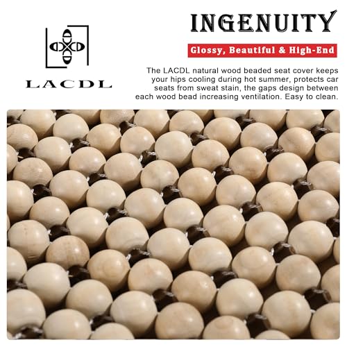 LACDL Beaded Car Seat Covers for Cars, Cooling Bead Seat Cover for Trucks & SUVs - Auto Ventilated Seat Cooler Pad, Natural Wood Breathable Beads - Sweat Protector for Summer, Burlywood - Image 5