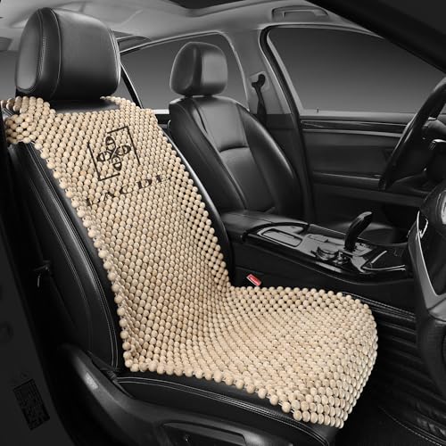 LACDL Beaded Car Seat Covers for Cars, Cooling Bead Seat Cover for Trucks & SUVs - Auto Ventilated Seat Cooler Pad, Natural Wood Breathable Beads - Sweat Protector for Summer, Burlywood - Image 1