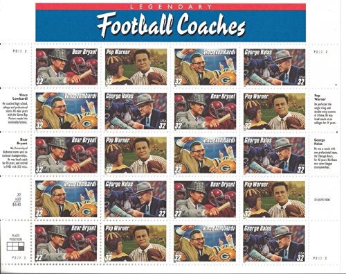 USPS Legendary Football Coaches Sheet of Twenty 32 Cent Stamps Scott 3143 - Image 2