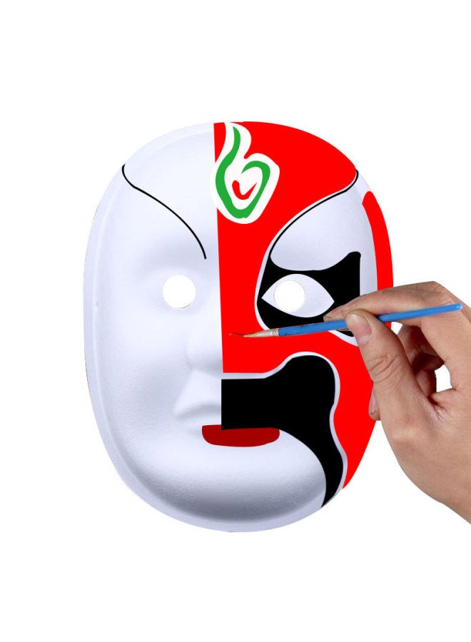 Autonomy White Pulp Mask Peking Opera Facial Makeup Diy Blank Children's Hand-painted Men's And Women's Horse Spoon Cat Fox - Image 3