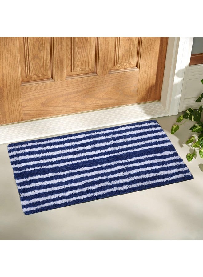AAZEEM Absorbent Door Mat for Indoor Entrance Non Slip Mat for Front Door Entryway, Soft Cotton Home Floor Carpet, Floor Mats for Home, Kitchen Floor Mat 55x35cm Rectangular, Blue Color | - Image 1