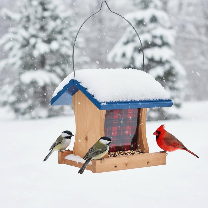 CEDAR ALPHA Ranch Hopper Bird Feeders for Outside Extra Thickness 13/16", Bird Feeder Kit to Build - Alaskan Red Cedar Wood Birdhouse Building with Hanging Cable, Paints and Brushes -Patented - Image 5
