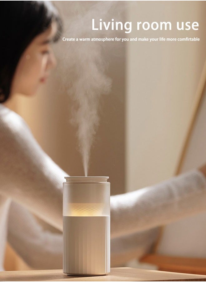 Generic - USB Rechargeable Humidifier 250ml with Adjustable Night Light, Ideal for Home, Office, and Car Use, White - Image 1