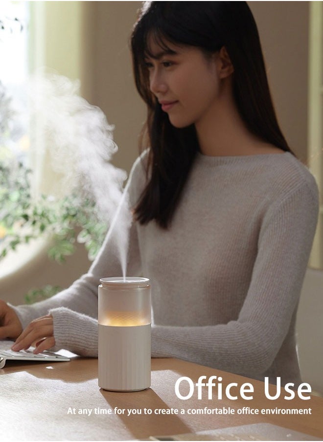 Generic - USB Rechargeable Humidifier 250ml with Adjustable Night Light, Ideal for Home, Office, and Car Use, White - Image 1