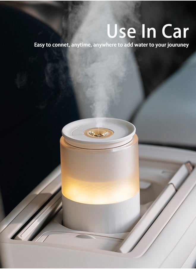 Generic - USB Rechargeable Humidifier 250ml with Adjustable Night Light, Ideal for Home, Office, and Car Use, White - Image 1