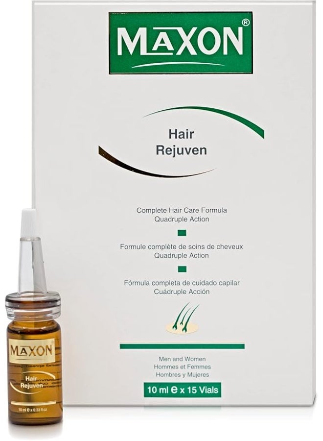 MAX-ON Hair Rejuven Serum, Vitamins + Panthenol + Biotin Advanced Hair Growth Serum (10ml) for Scalp | Stimulate blood movement | Control Hair Fall, Stimulate Hair Regrowth, hair(10ml*15s)