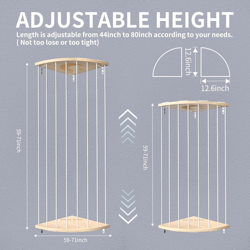 Zayysoha Stuffed Animal Storage  Toy Storage Organizer  Wooden Corner Hammock Shelf for Stuffed Animal Hammock Corner Nursery Playroom Bedroom Versatile Toy Organizer with Zoo Pattern - Image 2