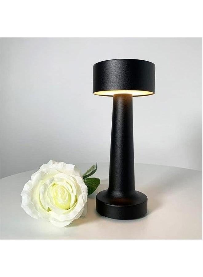 HOMESTAR Portable LED Table Desk Lamp Bedside Night Light with Touch Sensor 3 Color Rechargeable Cordless Lamp for Kids Nursery Dimming for Home Bedroom Nursery Restaurant Bar Black  - Image 1