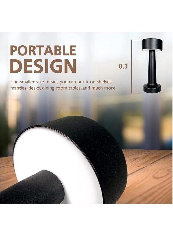 HOMESTAR Portable LED Table Desk Lamp Bedside Night Light with Touch Sensor 3 Color Rechargeable Cordless Lamp for Kids Nursery Dimming for Home Bedroom Nursery Restaurant Bar Black  - Image 5