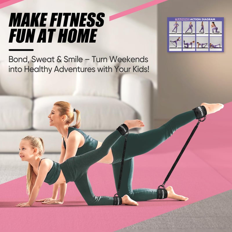 KUZARO Resistance Bands Set with Ankle Straps, Glutes Workout Equipment, Ankle Bands for Working Out, Butt Exercise Equipment for Women Legs and Glutes - Perfect for Home Workouts and Fitness Training - Image 5